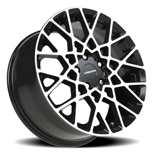 Vision 474 18x8 +38 5x108mm 73.1mm Gloss Black Machined Face