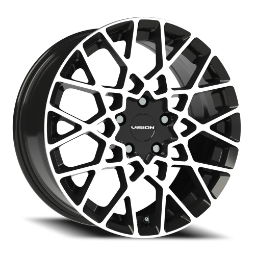 Vision 474 18x8 +38 5x114.3mm 73.1mm Gloss Black Machined Face