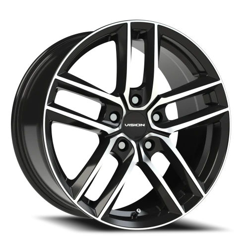 Vision 475 18x8.5 +12 5x114.3mm 73.1mm Gloss Black Machined Face