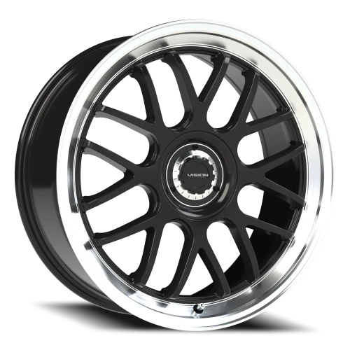 Vision 478 20x8.5 +35 5x112mm 72.56mm Gloss Black Brushed Lip