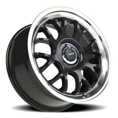 Vision 478 17x8 +38 5x107.95mm 73.1mm Gloss Black Brushed Lip