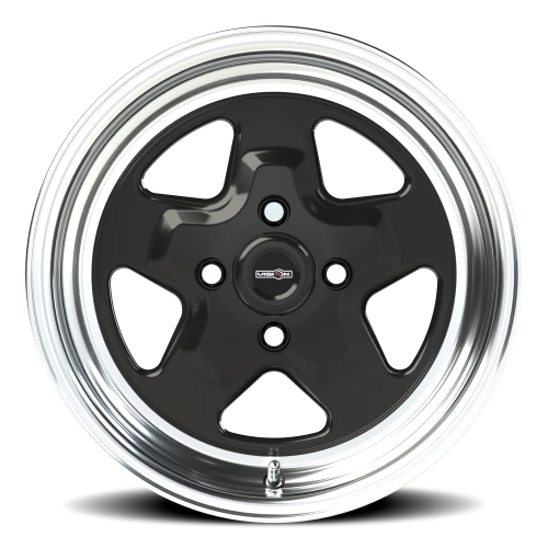Vision 521 15x7 +0 4x108mm 72.6mm Gloss Black Machined Lip