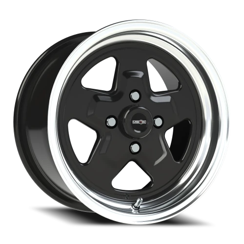 Vision 521 15x8 +27 4x108mm 72.6mm Gloss Black Machined Lip