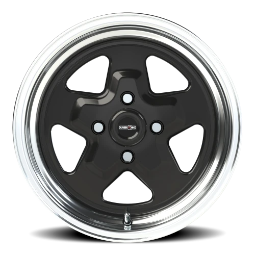 Vision 521 15x8 +27 4x108mm 72.6mm Gloss Black Machined Lip