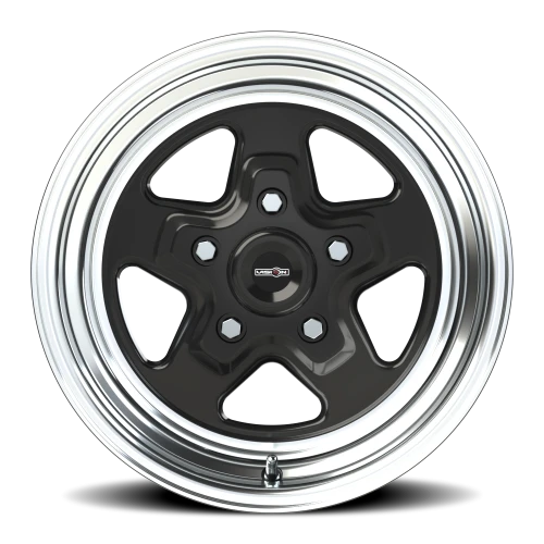 Vision 521 15x10 +0 5x114.3mm 83.1mm Gloss Black Machined Lip