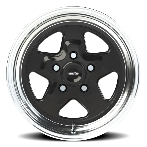 Vision 521 15x4 -19 5x120.65mm 83.1mm Gloss Black Machined Lip