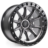 Arena Wheels Mission Satin Gun Metal Center Satin Black Lip 20x9 6x139.7 20mm 106.1