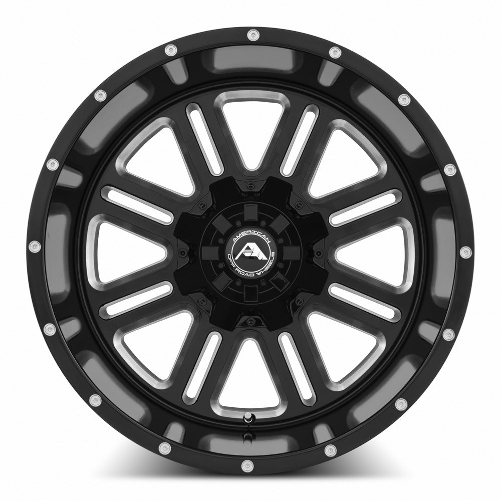 American Off-Road A106 20x14 -76 8x6.5mm 125.2mm Black Milled Spoke