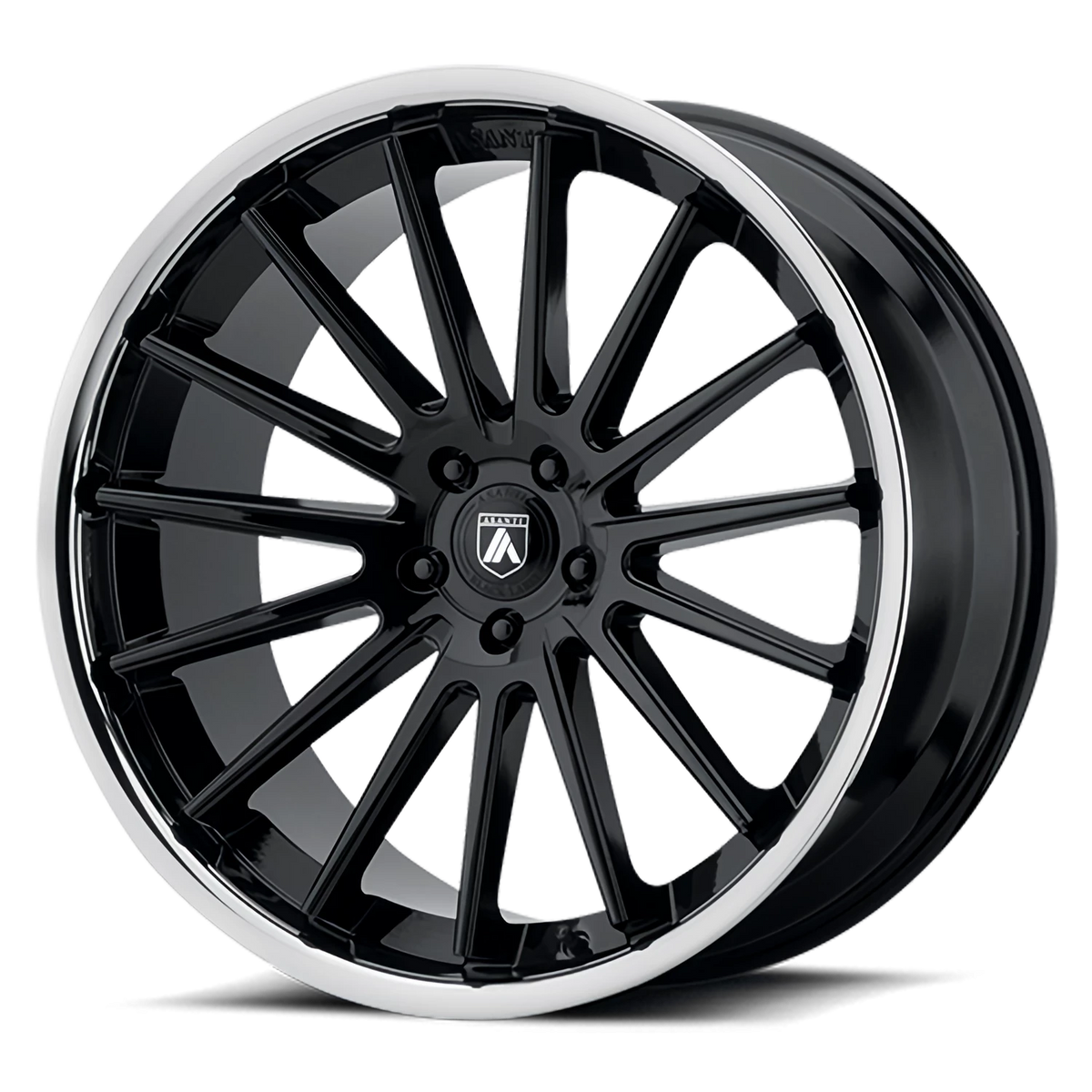 Asanti Black Label Beta 20x10.5 +25 5x130mm 72.6mm Gloss Black Chrome Lip