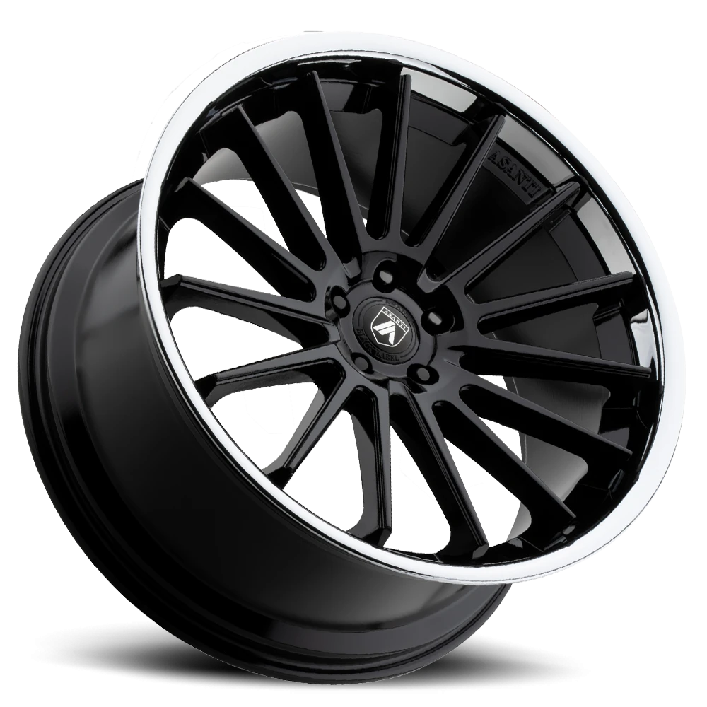 Asanti Black Label Beta 20x10.5 +25 5x130mm 72.6mm Gloss Black Chrome Lip