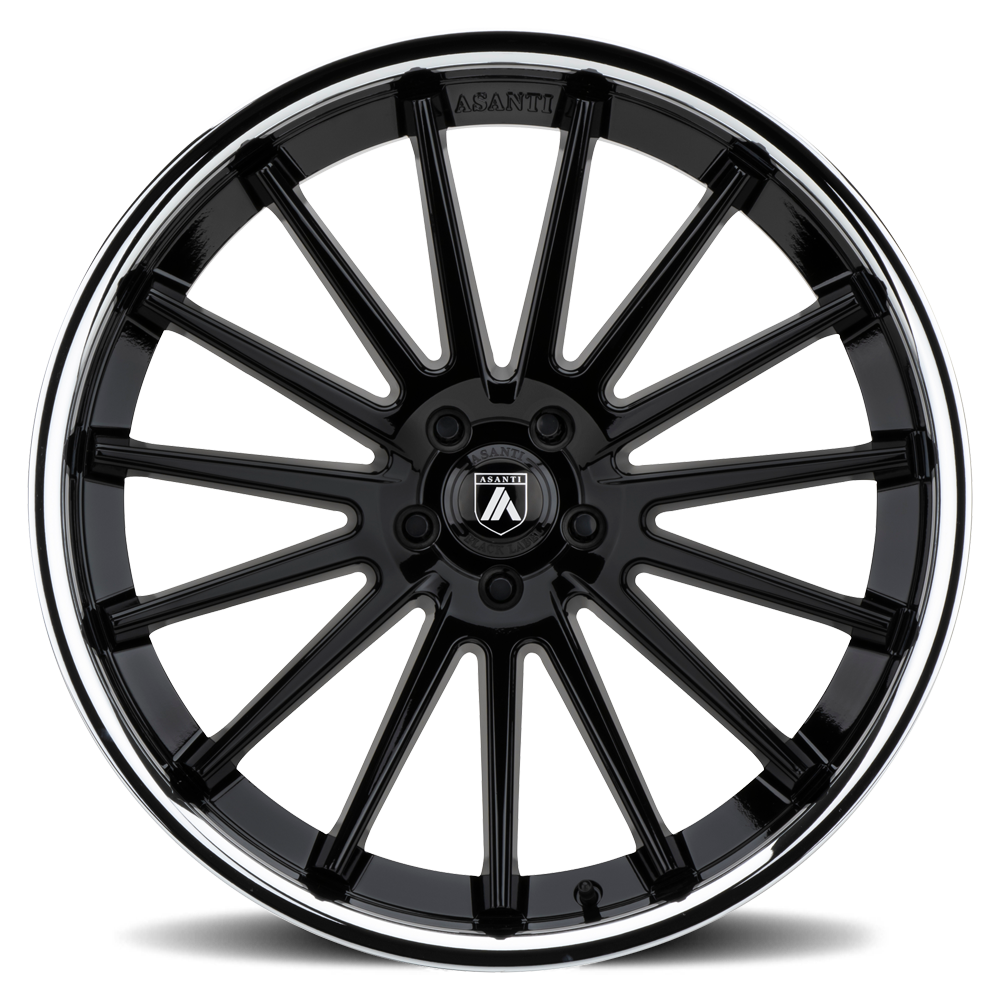 Asanti Black Label Beta 20x10.5" 5x114.3mm 72.6mm CB +38mm Gloss Black Chrome Lip