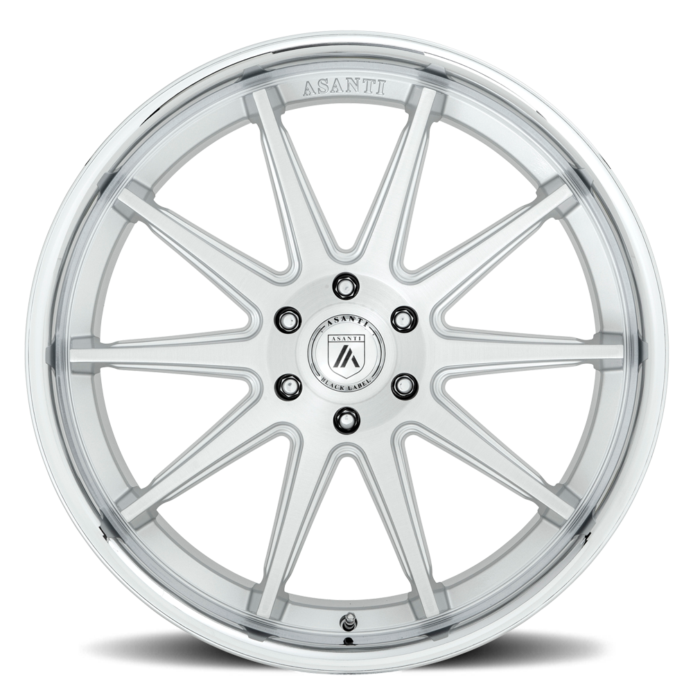 Asanti Black Label Emperor 22x10" 5x120mm 74.1mm CB +30mm Brushed Silver Chrome Lip
