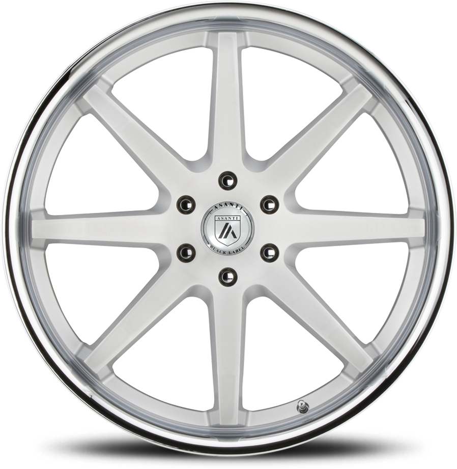 Asanti Black Label Kaiser 24x10" 6x135mm 87.1mm CB +30mm Brushed Silver Chrome Lip