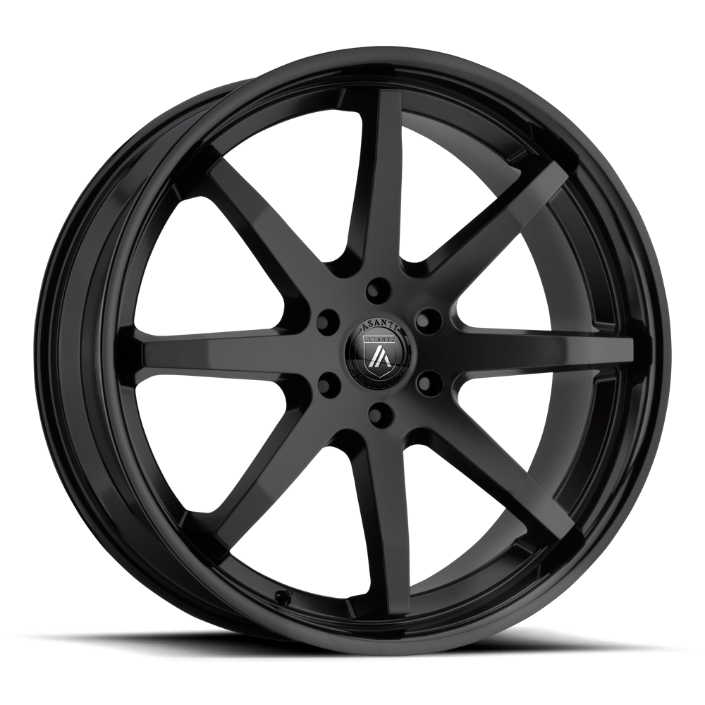 Asanti Black Label Kaiser 20x9" 5x114.3mm 72.6mm CB +30mm Satin Black Gloss Black Lip