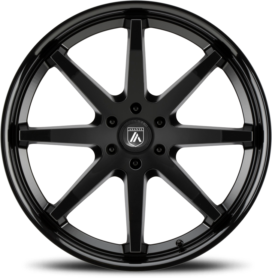 Asanti Black Label Kaiser 20x9" 5x114.3mm 72.6mm CB +30mm Satin Black Gloss Black Lip