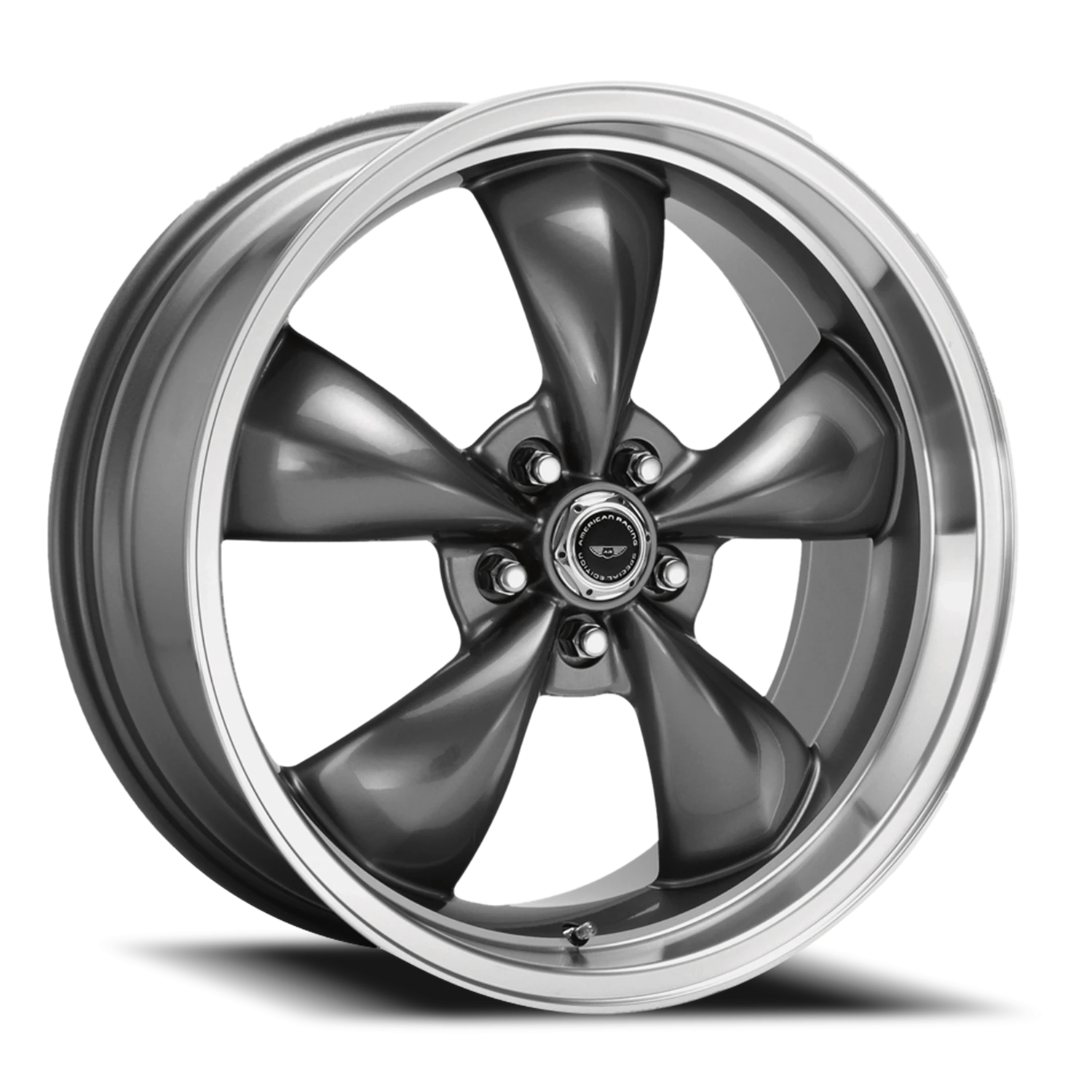 American Racing Torq Thrust M AR105 GY 17x7 +0 5x114.3mm 72.6mm Anthracite Machined Lip