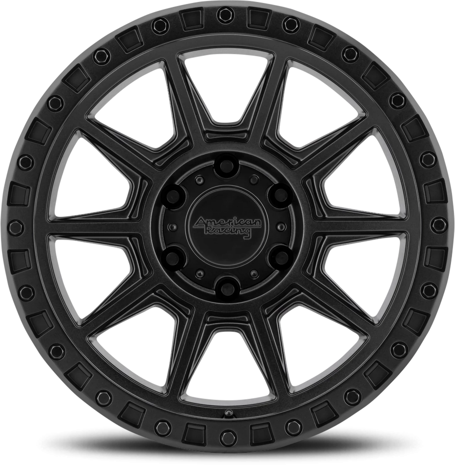 American Racing AR202 18x9" 6x139.7mm 106.25mm CB 0mm Cast Iron Black
