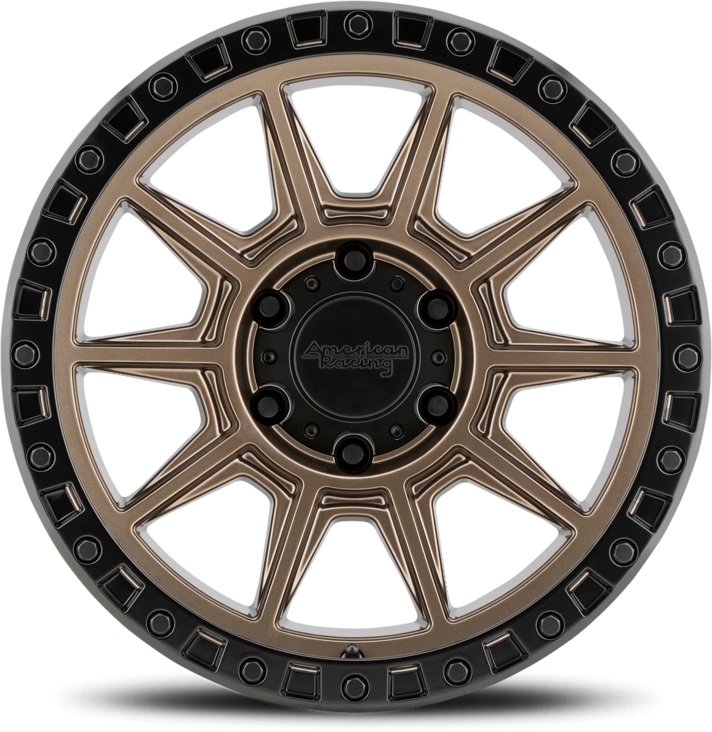 American Racing AR202 16x8" 6x139.7mm 106.25mm CB 0mm Matte Bronze Black Lip