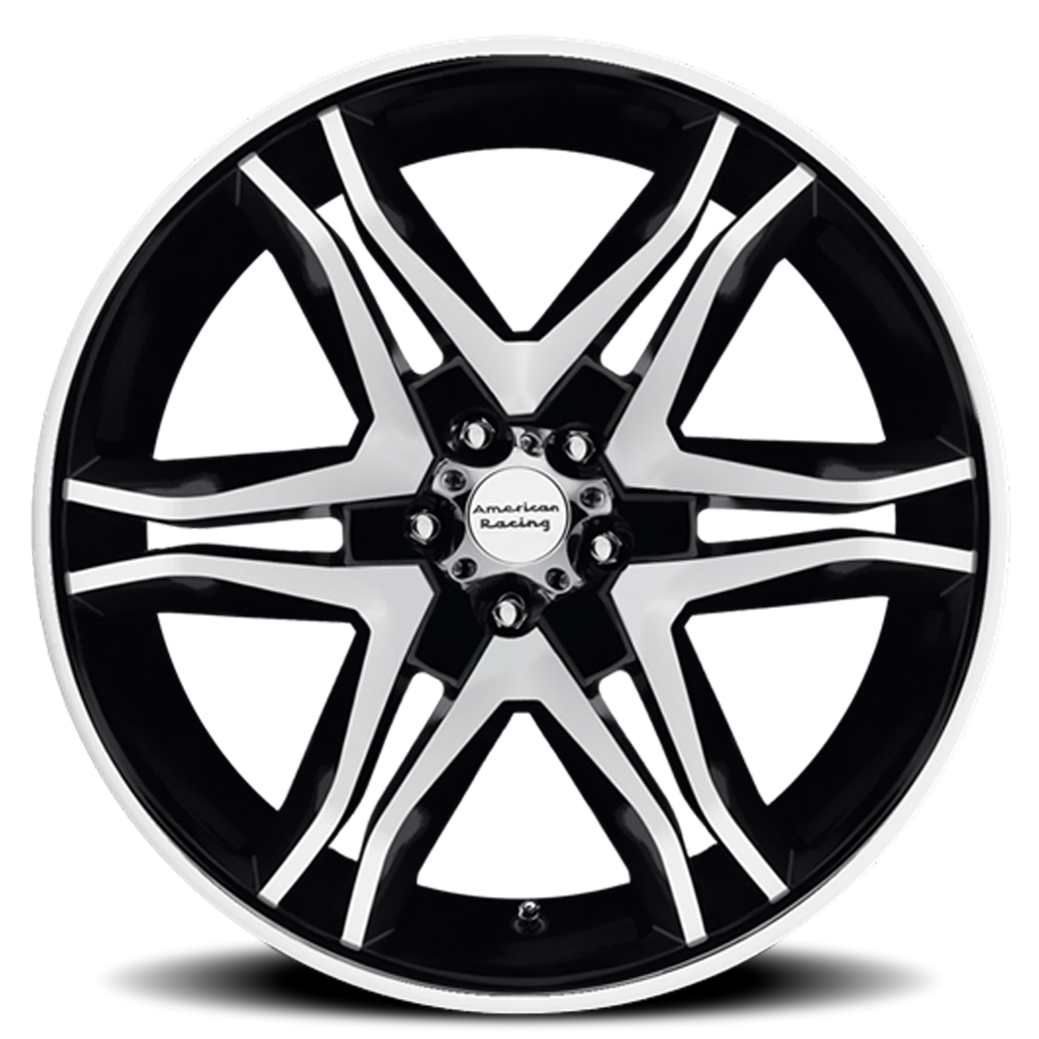 American Racing Mainline 17x8" 5x114.3mm 72.6mm CB +25mm Gloss Black Machined