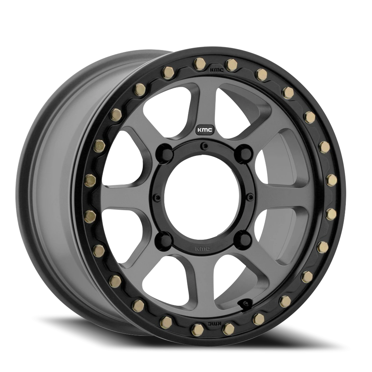 KMC Addict 2 Beadlock UTV 14x7" 4x156mm 132mm CB +38mm Satin Gray