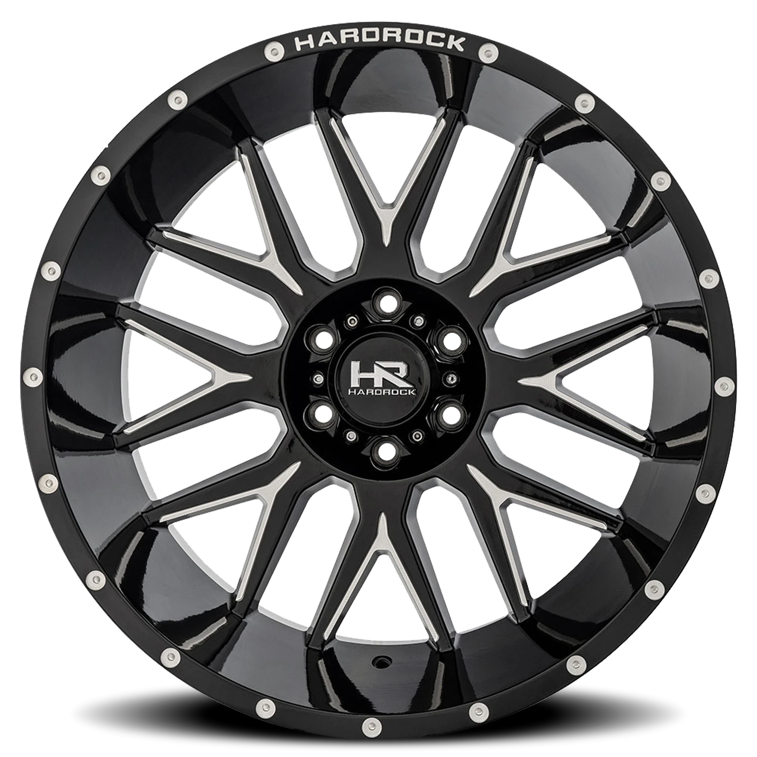 Hardrock Offroad Affliction XPosed 22x12" 8x165.1mm 125.2mm CB -44mm Gloss Black Milled