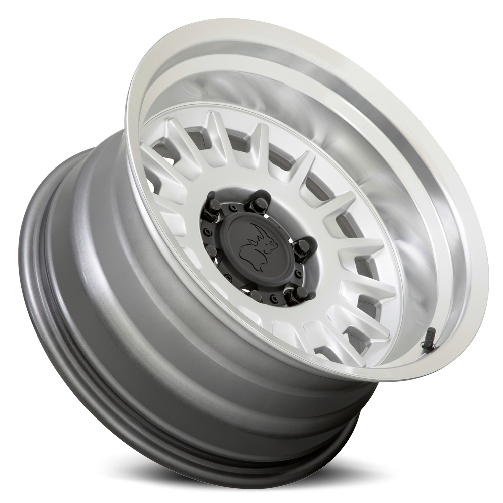 Black Rhino Aliso 18x9" 5x150mm 110.1mm CB +12mm Gloss Silver Mirror Cut Face-Mirror Cut Lip