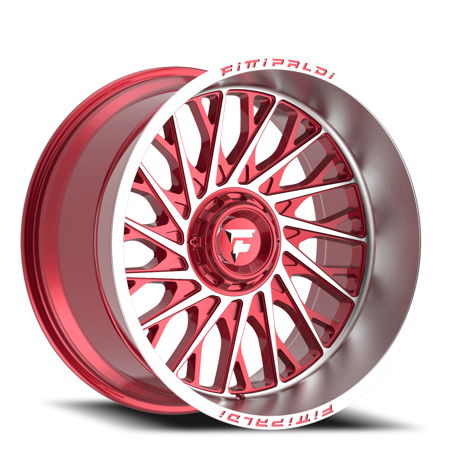 Fittipaldi Offroad Alpha Series 22x12" 5x127mm 78.1mm CB -44mm Gloss Red Machined