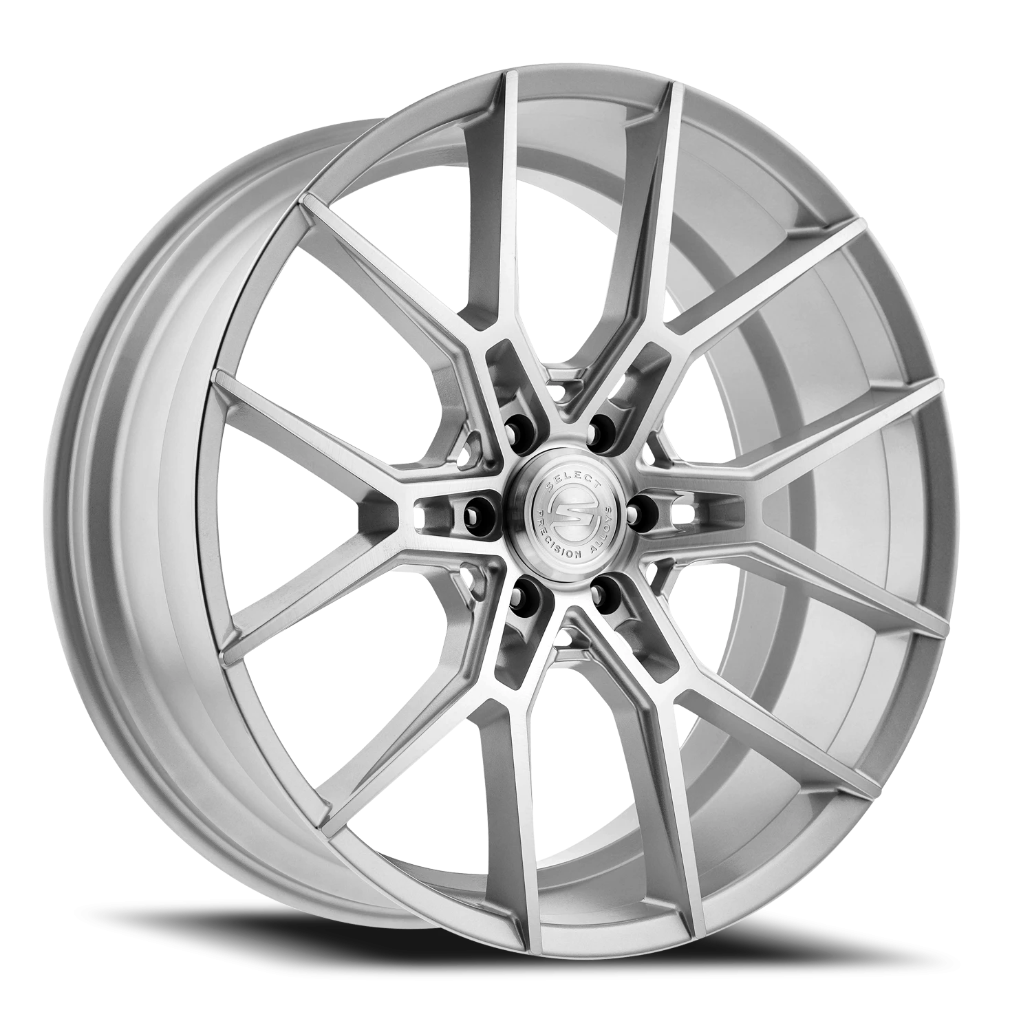 Select Precision Alloys Alpine 22x10" 6x135mm 87.12mm CB +30mm Gloss Silver Brushed