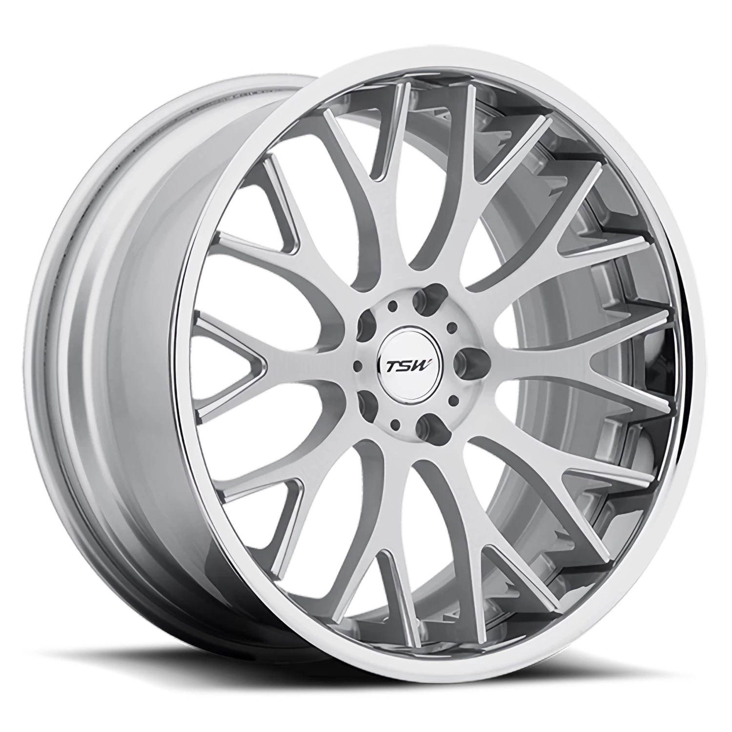 TSW Amaroo 19x10.5" 5x114.3mm 72mm CB +27mm Silver Brushed Face-Chrome Lip