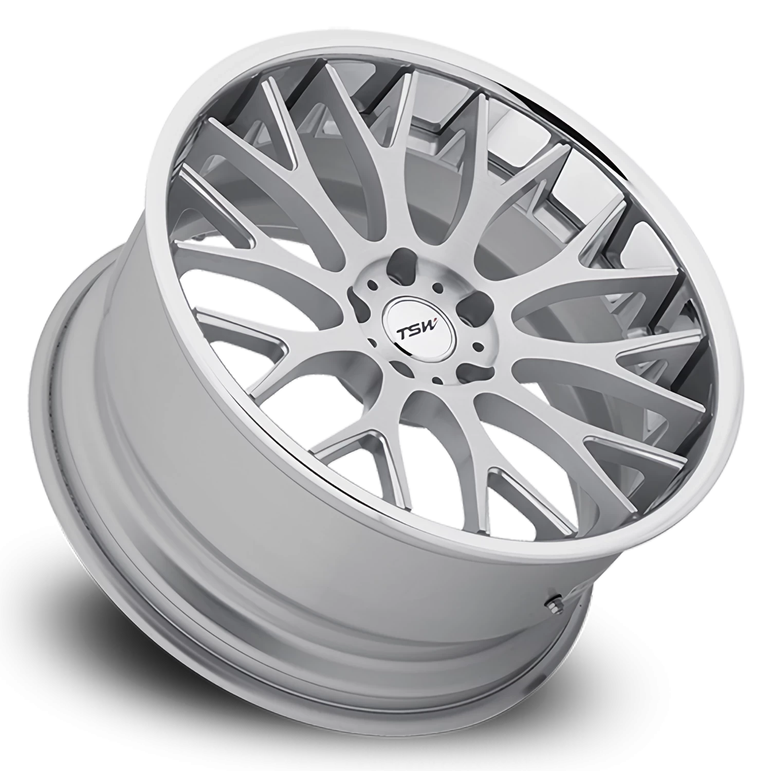 TSW Amaroo 19x10.5" 5x114.3mm 72mm CB +27mm Silver Brushed Face-Chrome Lip