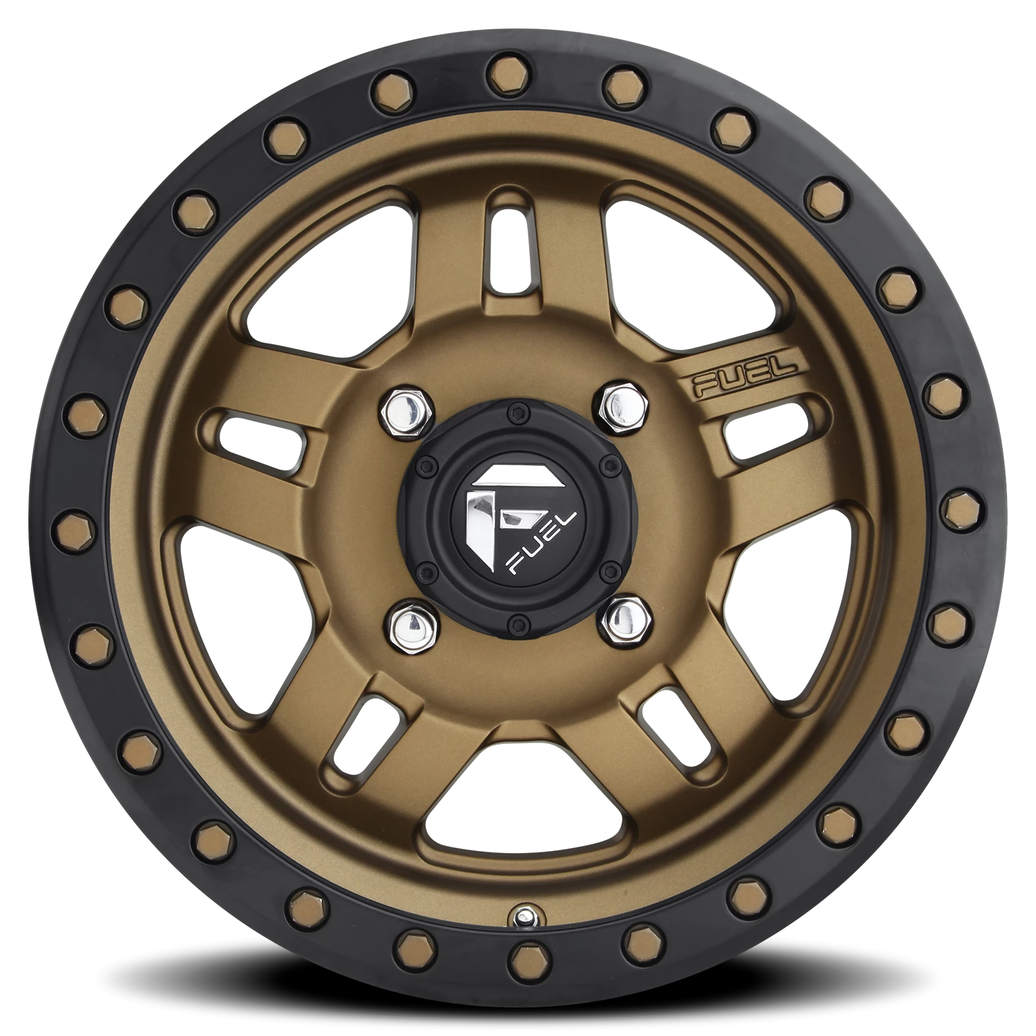 Fuel Anza UTV 14x7" 4x156mm 132mm CB +13mm Bronze Black Ring