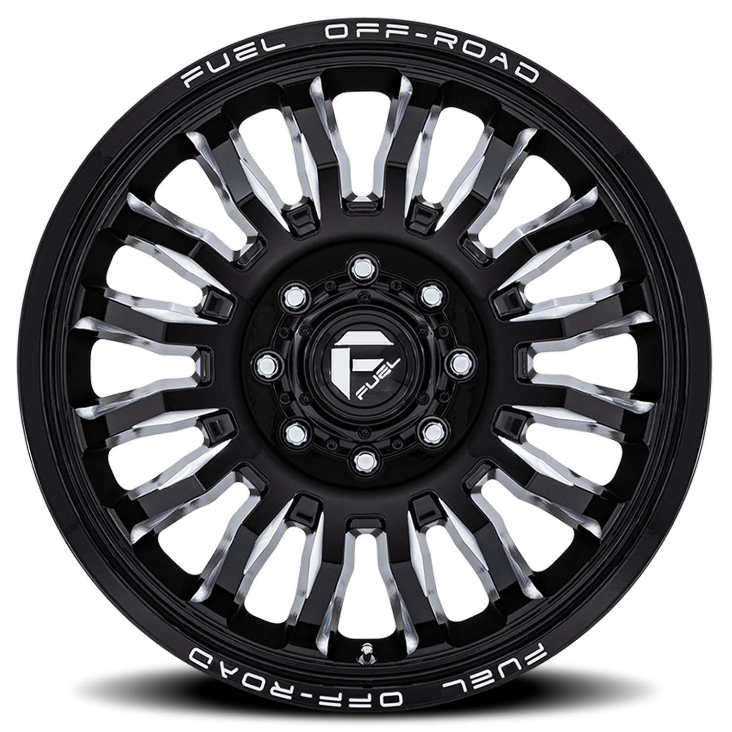 Fuel Arc Dually 20x8.25" 8x210mm 154.3mm CB +104mm Gloss Black Milled