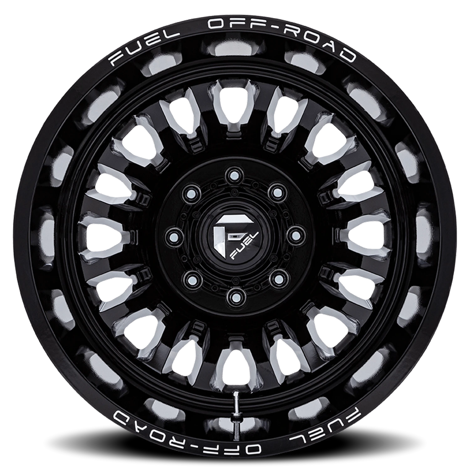 Fuel Arc Dually 20x8.25" 8x200mm 142mm CB -201mm Gloss Black Milled