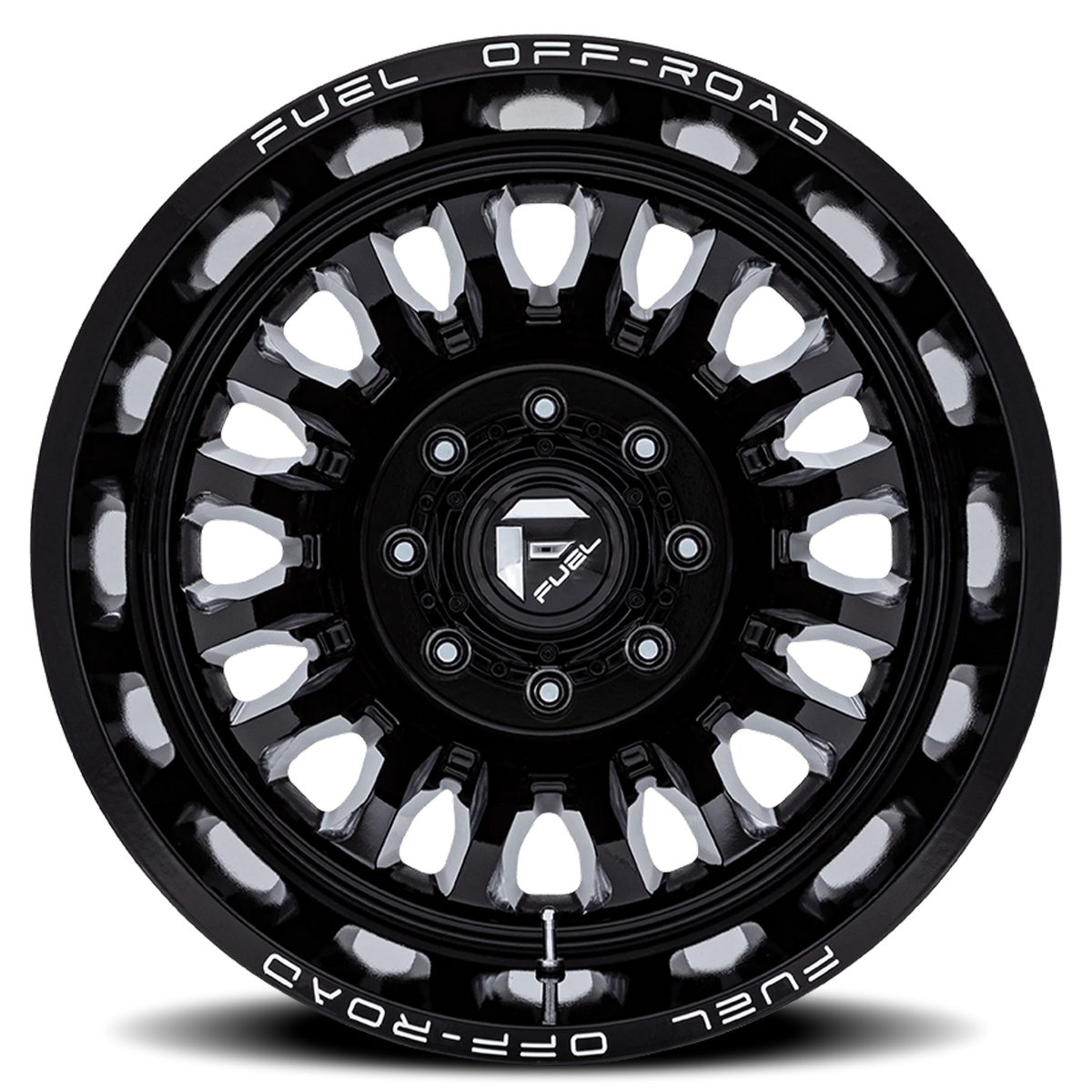 Fuel Arc Dually 20x8.25 -227 8x165.1mm 117mm Gloss Black Milled