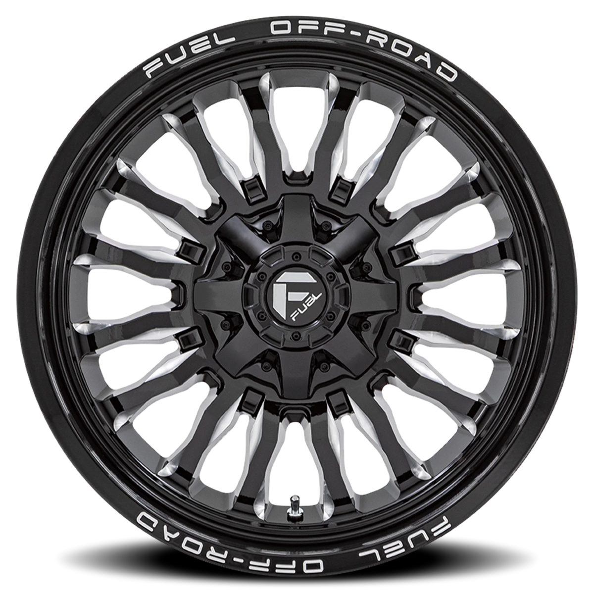 Fuel Arc 22x12 -44 5x139.7mm 110.1mm Gloss Black Milled