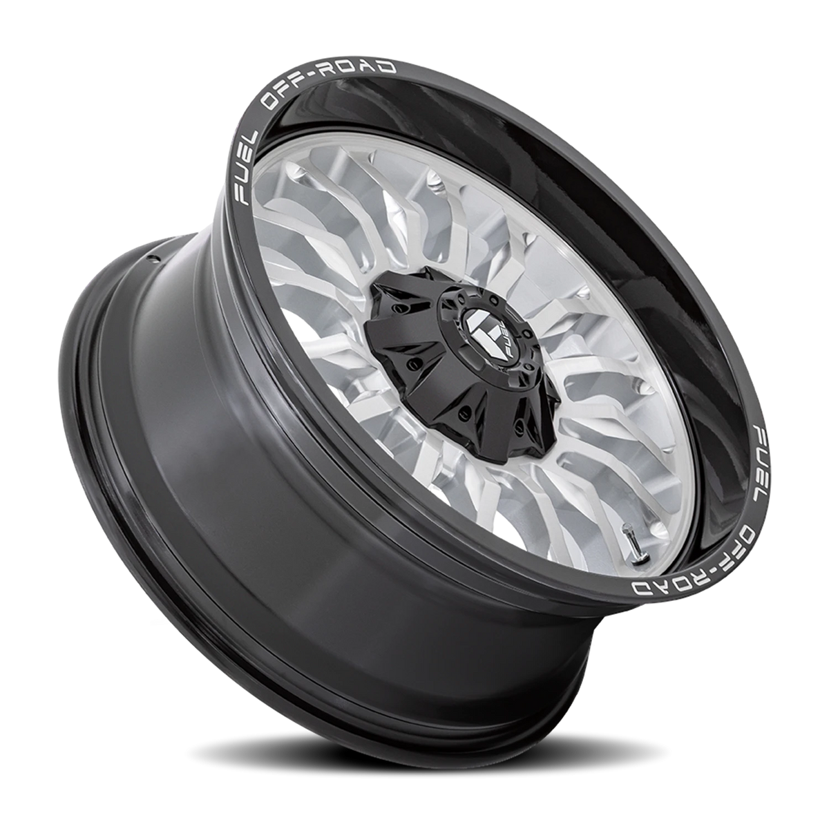 Fuel Arc 20x10 -18 8x180mm 124.2mm Silver Brushed Face-Milled Black Lip