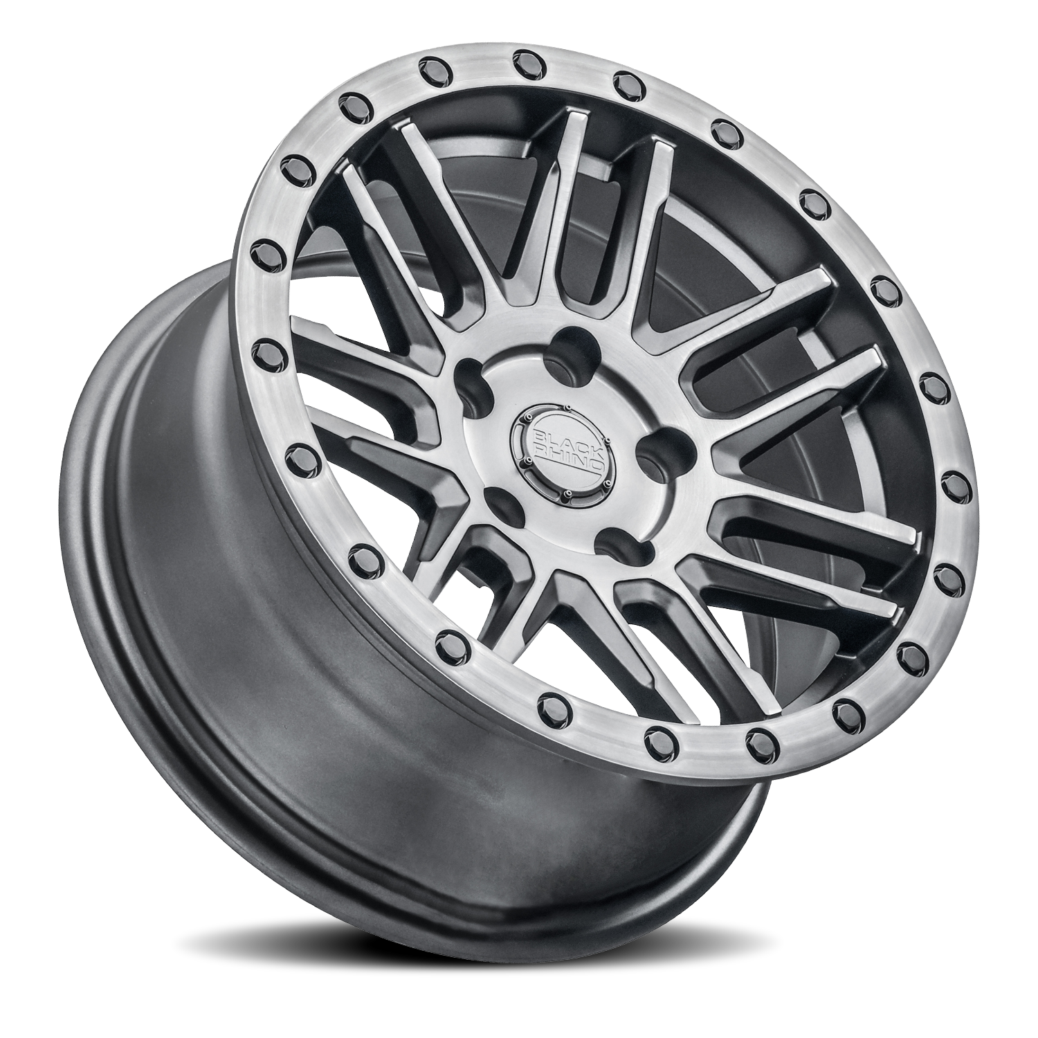 Black Rhino Arches 20x9.5" 5x112mm 66.56mm CB 0mm Brushed Gunmetal Black Lip Edge-Black Bolts