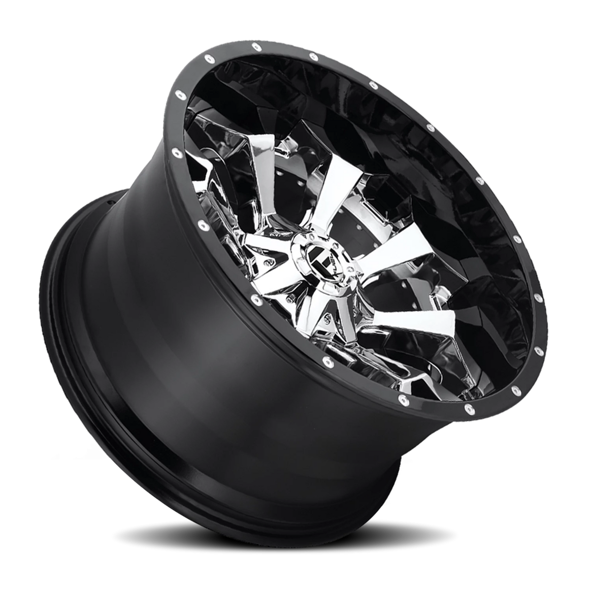 Fuel Assault 22x10 -13 8x180mm 124.2mm Chrome Gloss Black Lip