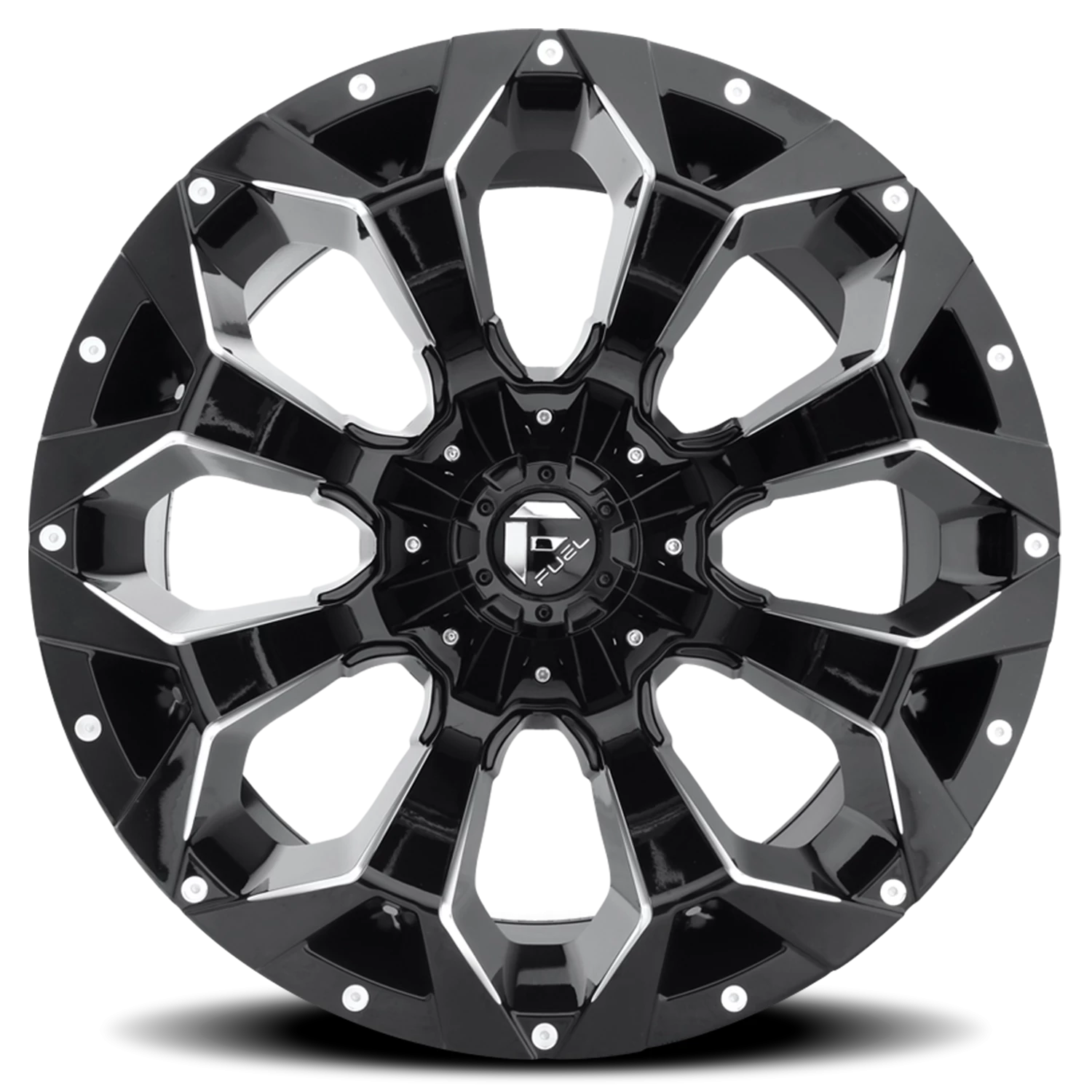 Fuel Assault 20x9" 8x180mm 124.3mm CB +20mm Gloss Black Milled