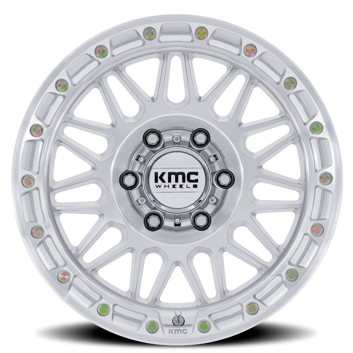 KMC Attack 17x8.5 -10 5x127mm 71.5mm Gloss Silver Machined Face