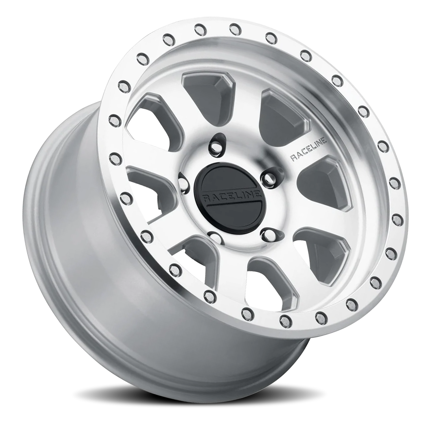 Raceline Avenger 2.0 959MC 18x9 +0 8x165.1mm 130.81mm Machined Silver Black Cap