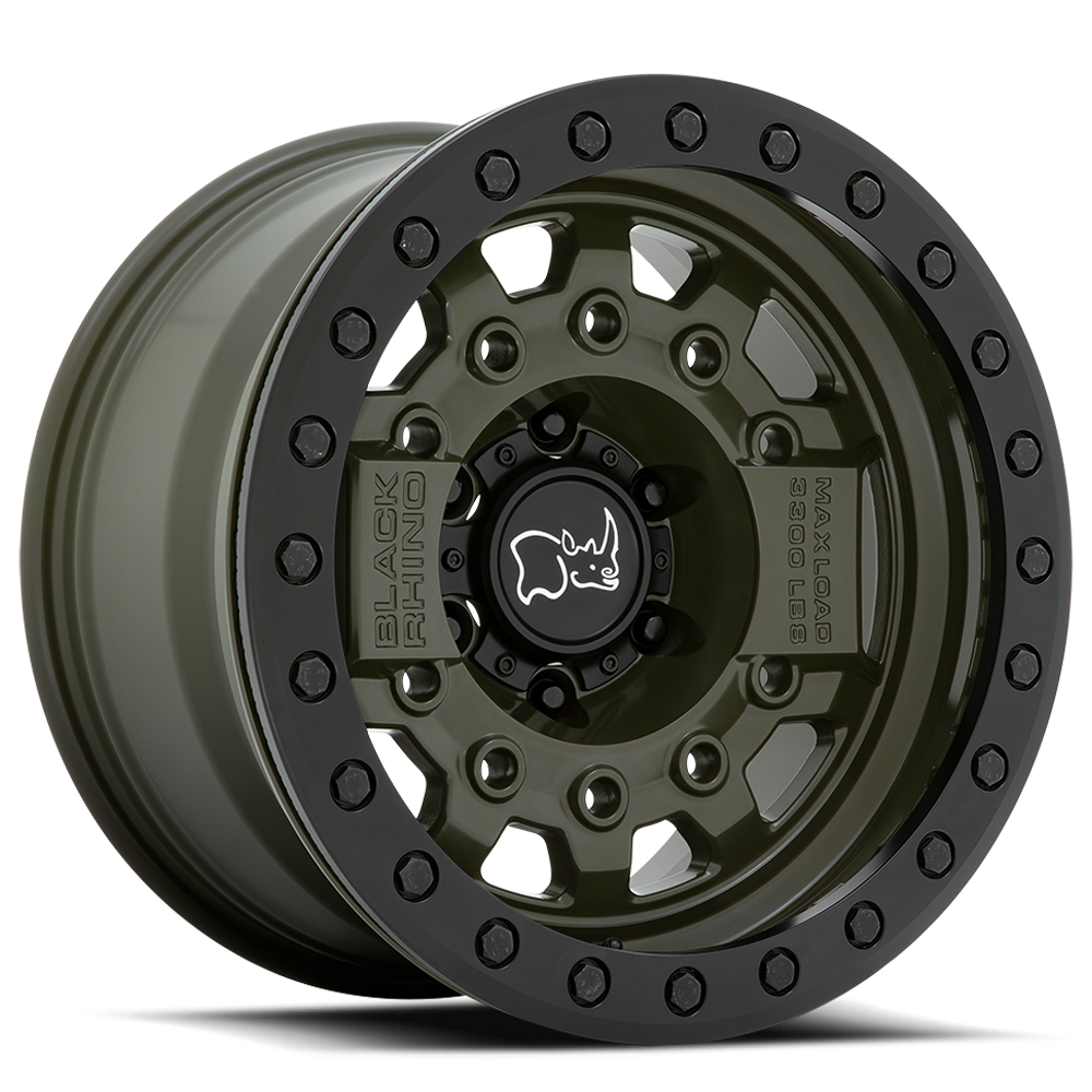 Black Rhino Avenger Beadlock 17x8.5" 6x139.7mm 112.1mm CB -30mm Olive Drab Green Black Hardware