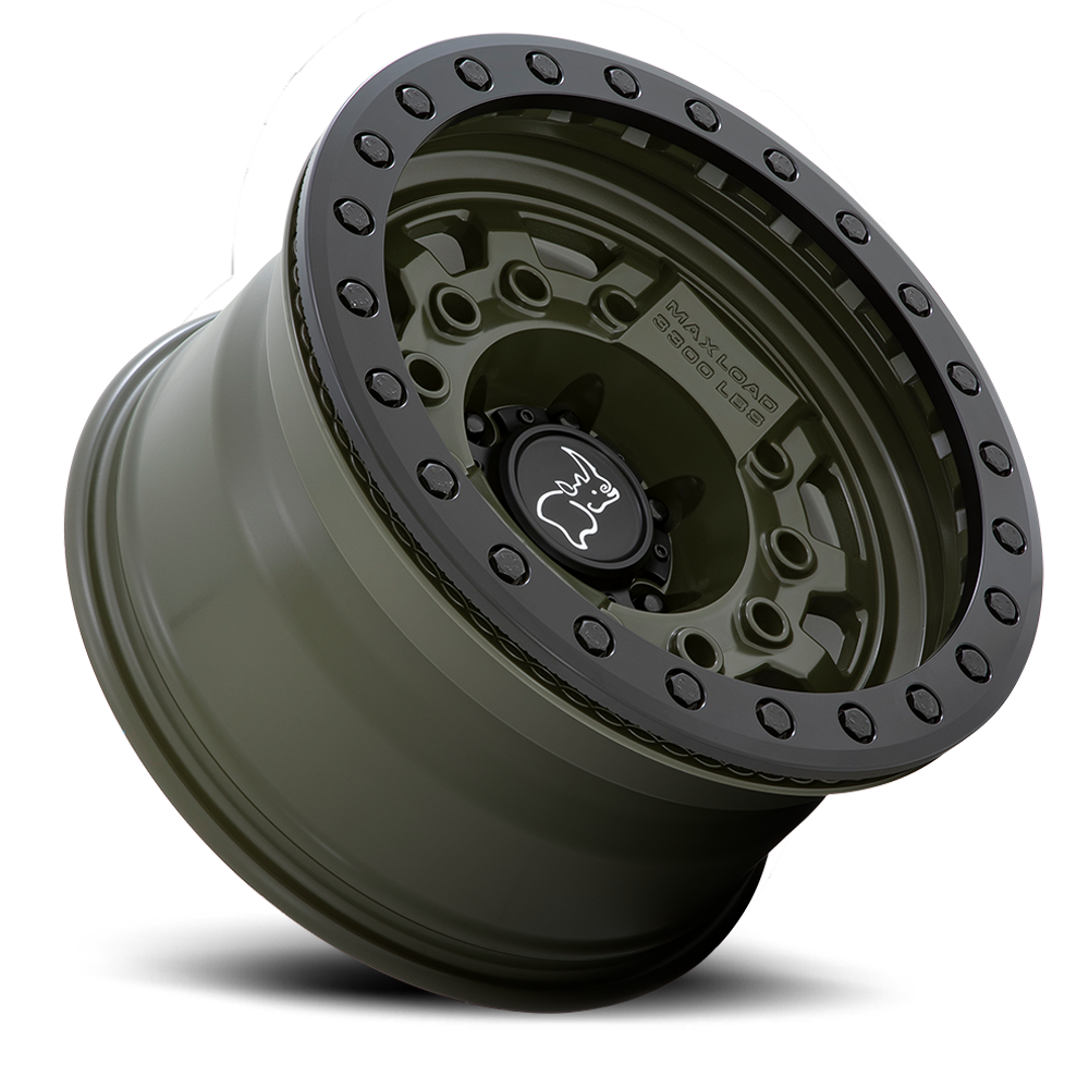 Black Rhino Avenger Beadlock 17x8.5" 6x139.7mm 112.1mm CB -30mm Olive Drab Green Black Hardware