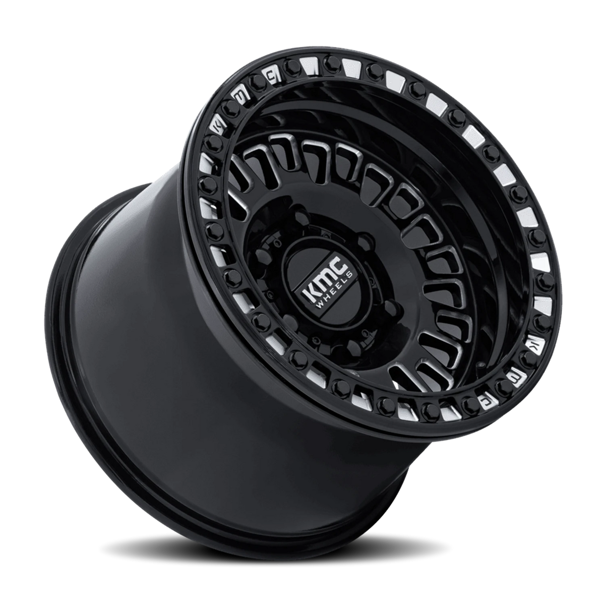 KMC Aztec Beadlock UTV 15x7 +38 5x114.3mm 72.56mm Gloss Black Milled