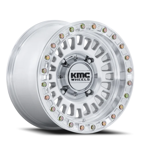 KMC Aztec Beadlock UTV 15x7" 5x114.3mm 72.56mm CB +38mm Machined Silver