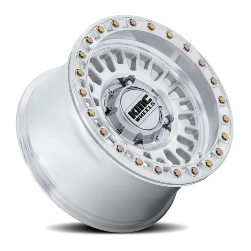 KMC Aztec Beadlock UTV 15x8" 5x114.3mm 72.56mm CB 0mm Machined Silver