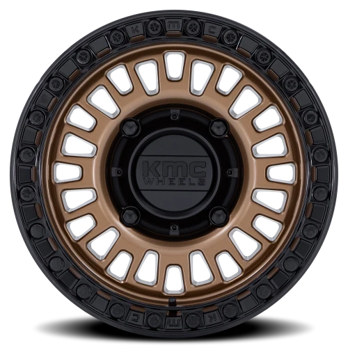 KMC Aztec Beadlock UTV 15x7" 6x139.7mm 100.3mm CB +38mm Matte Bronze Gloss Black Ring