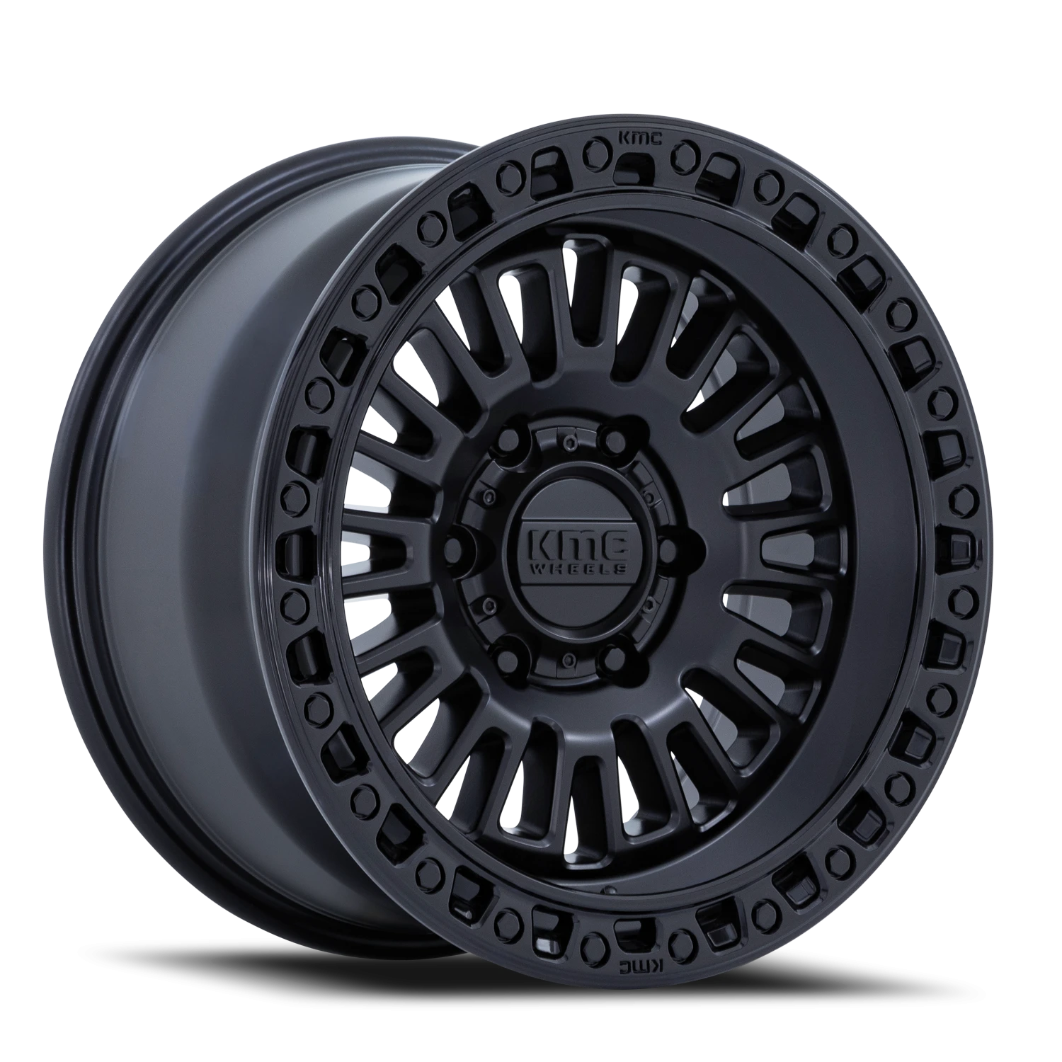 KMC Aztec 17x8.5" 5x127mm 71.5mm CB 0mm Matte Black Gloss Black Lip