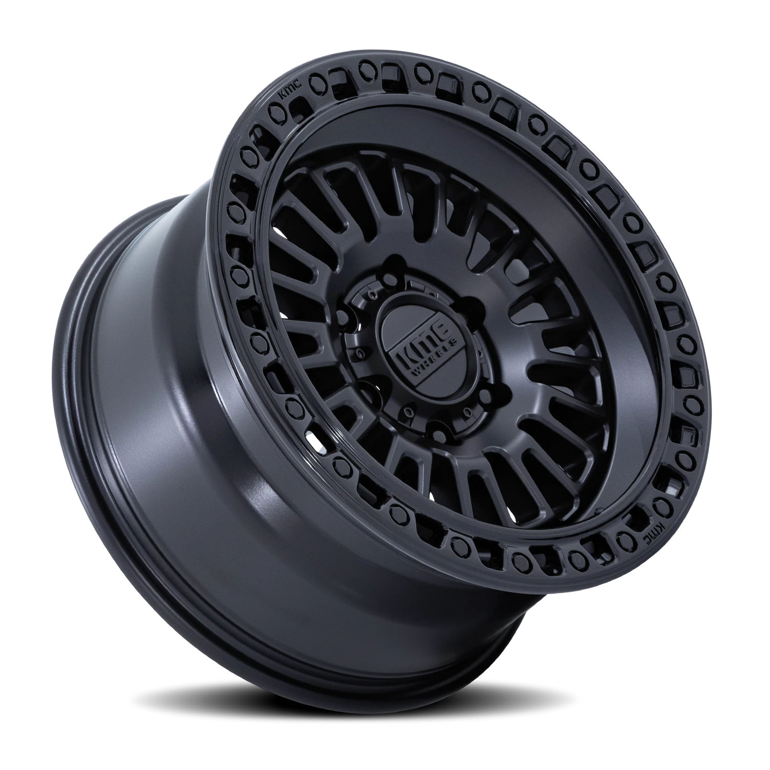 KMC Aztec KM554 MB 17x8.5 +0 6x139.7mm 106.1mm Matte Black Gloss Black Lip