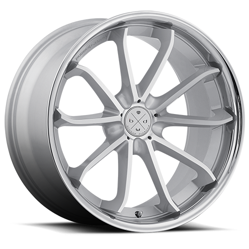 Blaque Diamond BD-23 22x10.5" 5x120mm 72.56mm CB +38mm Machined Silver Chrome Stainless Steel Lip